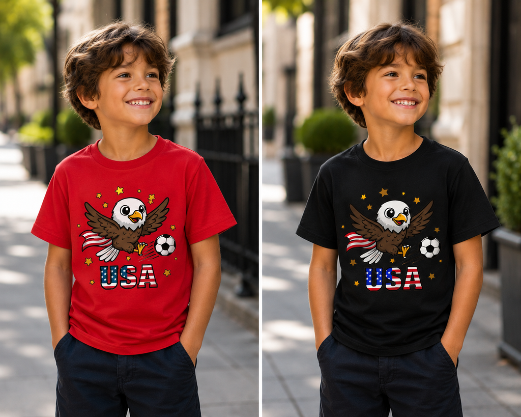 USA Cute Eagle Soccer Shirt | Kids + Adults