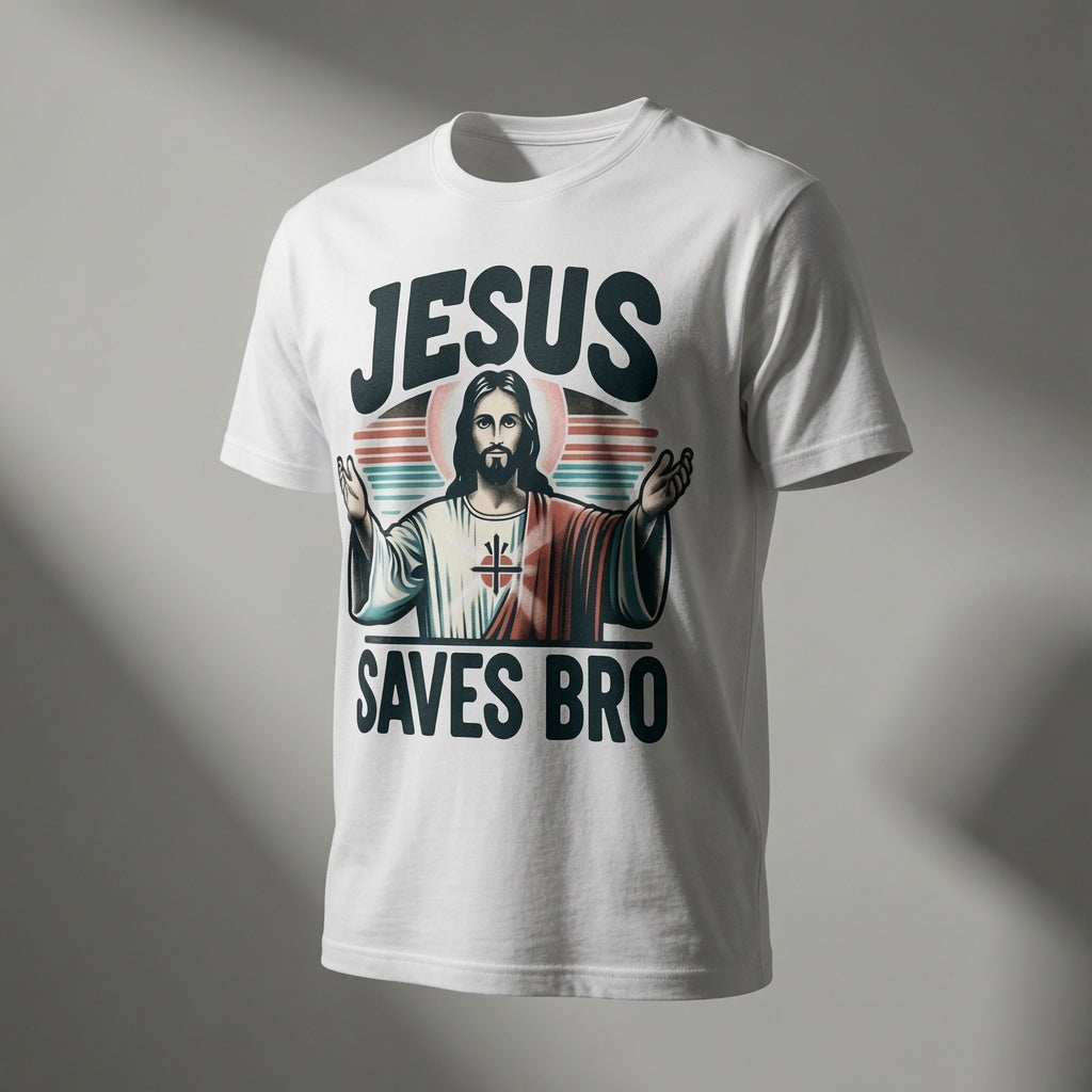 Jesus Saves Bro Shirt | Funny Christian Retro Tee