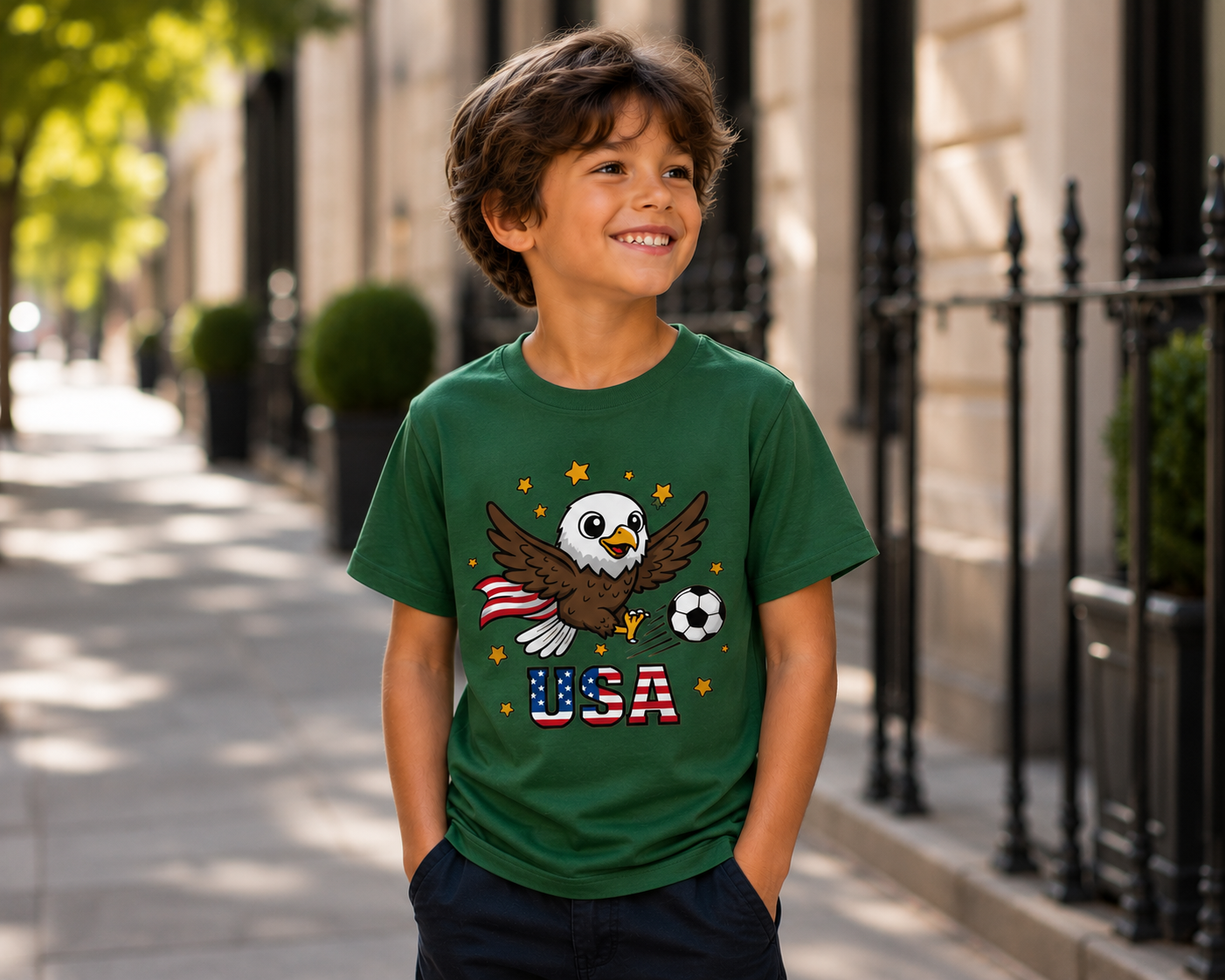USA Cute Eagle Soccer Shirt | Kids + Adults