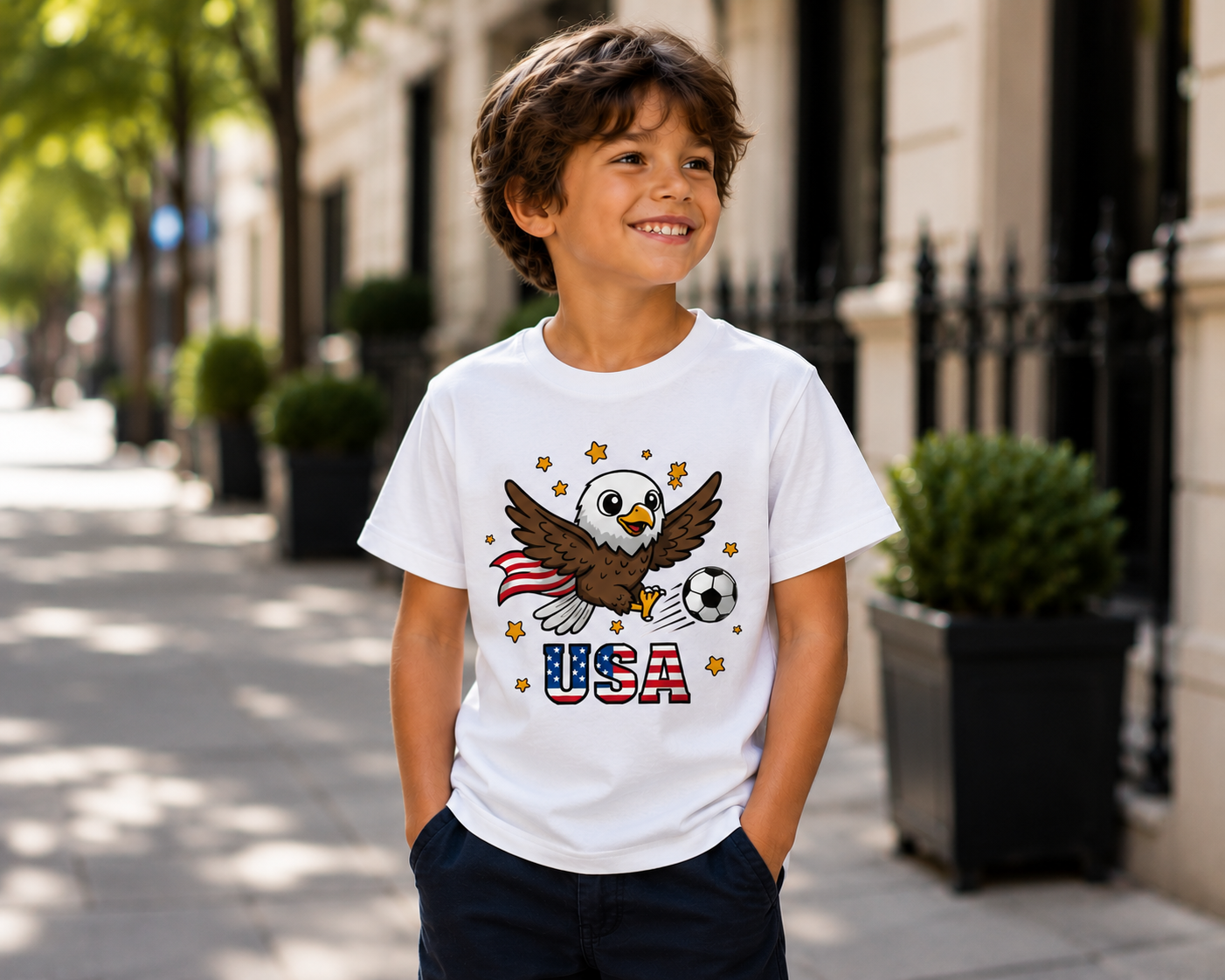 USA Cute Eagle Soccer Shirt | Kids + Adults