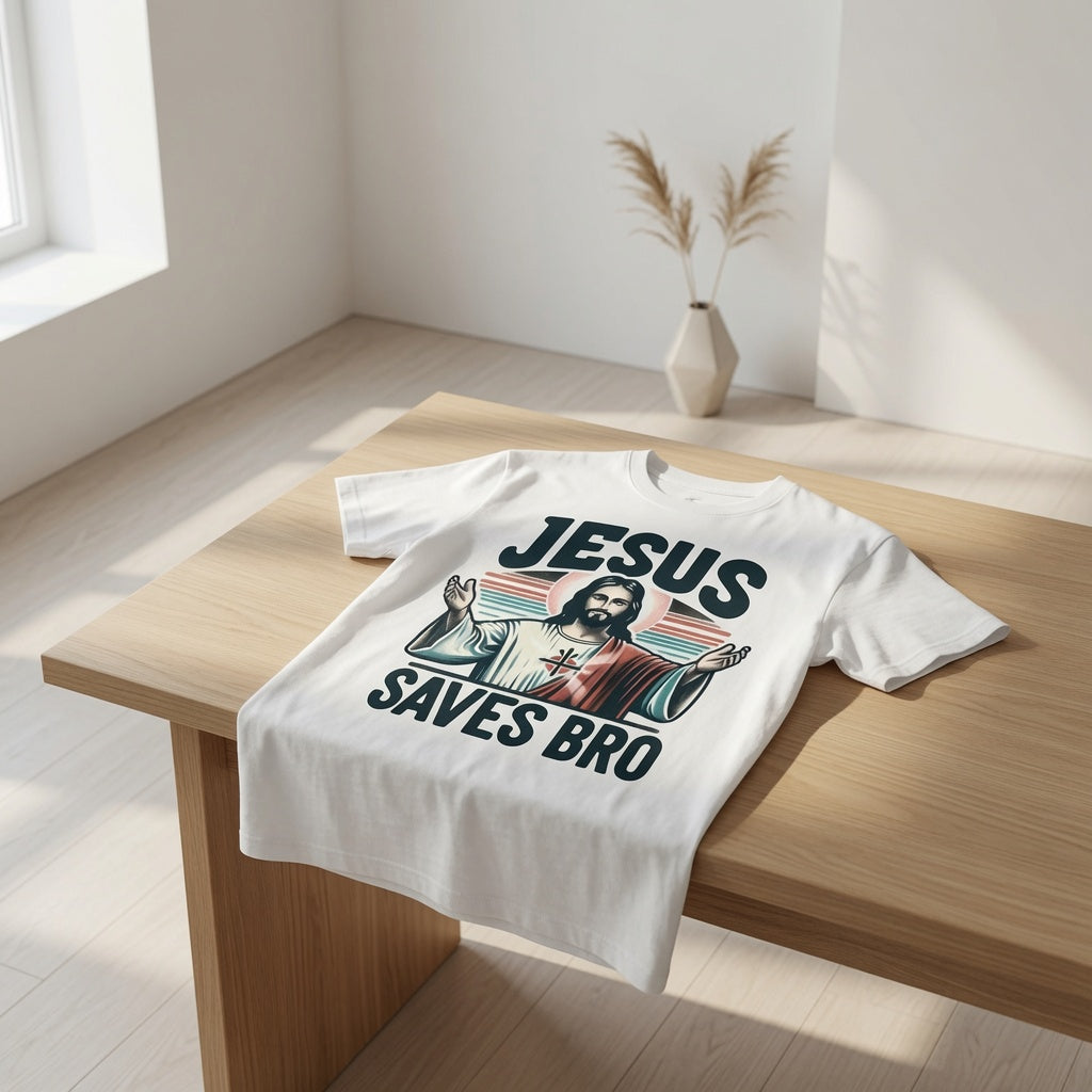 Jesus Saves Bro Shirt | Funny Christian Retro Tee