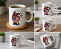 USA Eagle Fire Heart Soccer Mug | Patriotic |