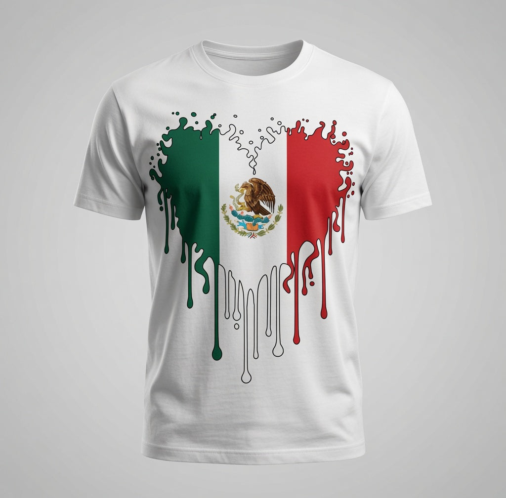Mexico Heart Flag Shirt | Mexican Pride Tee