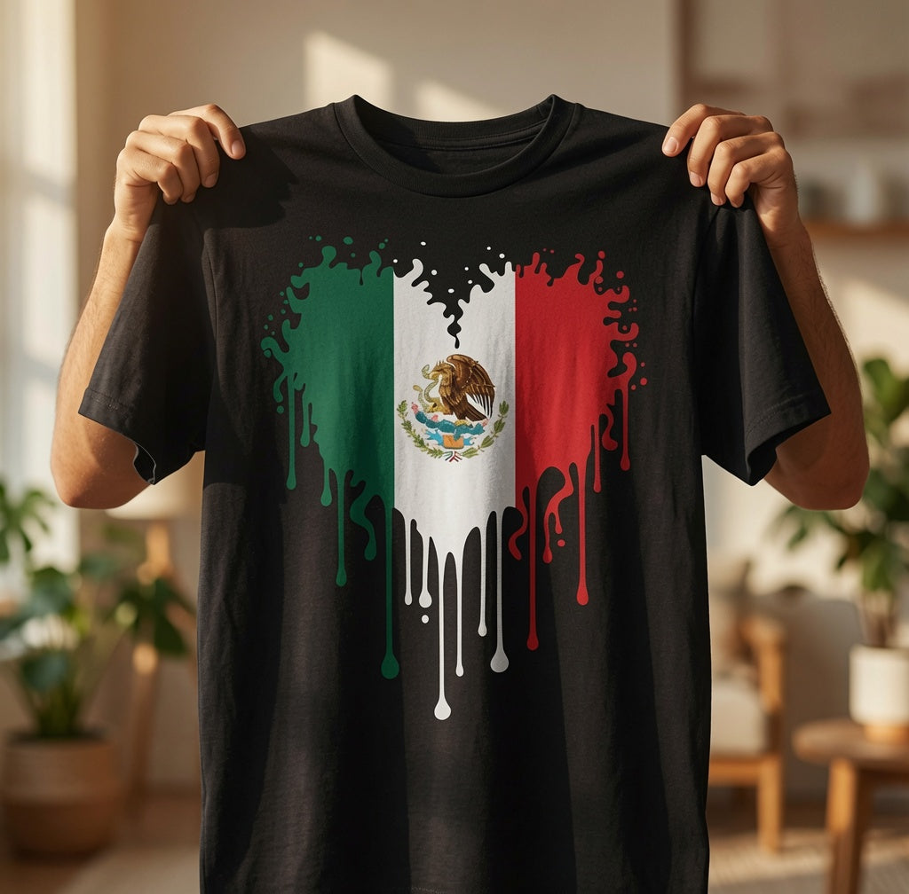 Mexico Heart Flag Shirt | Mexican Pride Tee