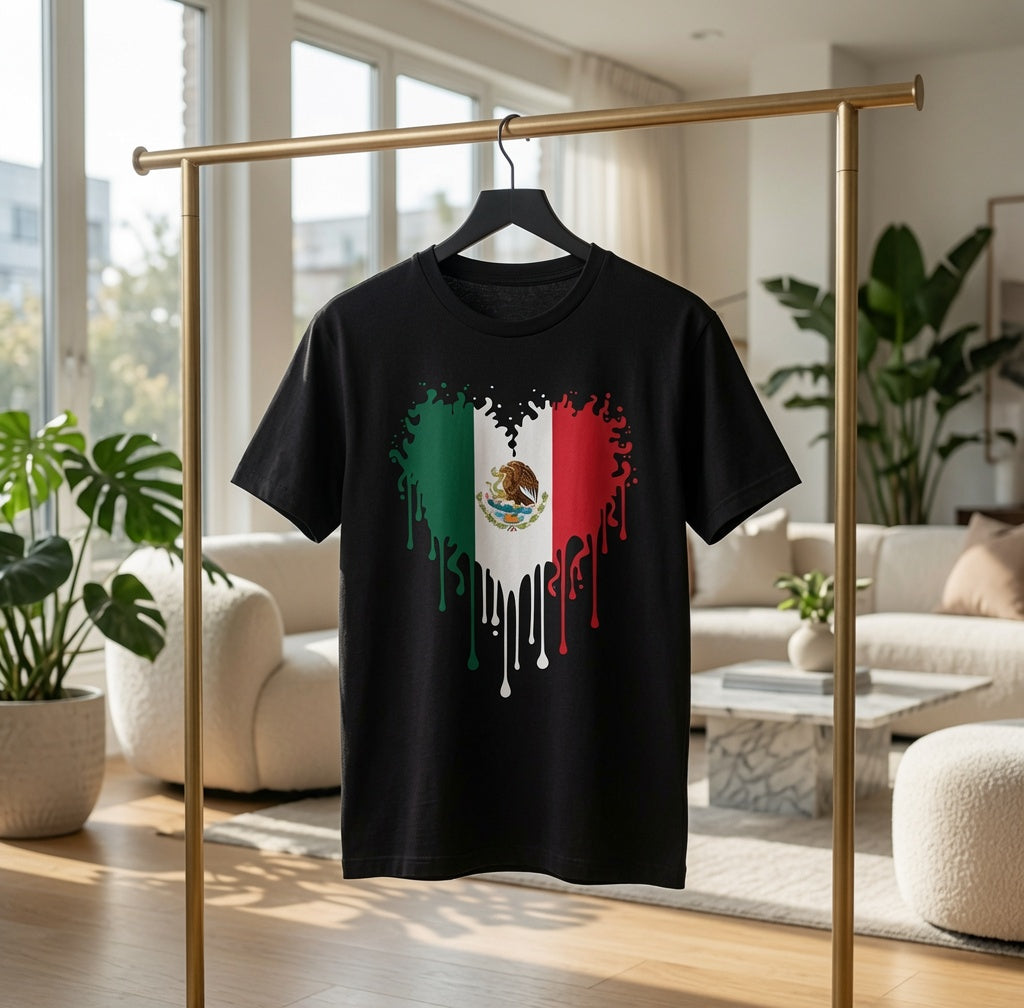 Mexico Heart Flag Shirt | Mexican Pride Tee
