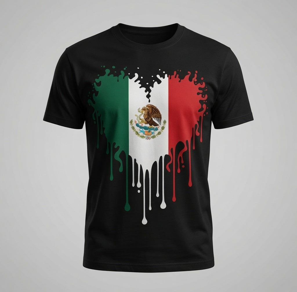 Mexico Heart Flag Shirt | Mexican Pride Tee