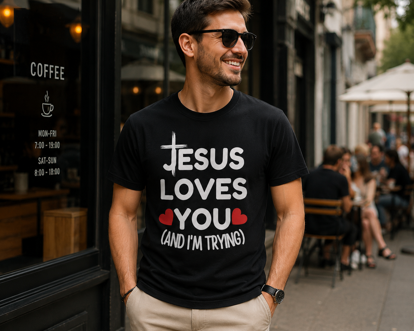 Jesus Loves You And I'm Trying Shirt