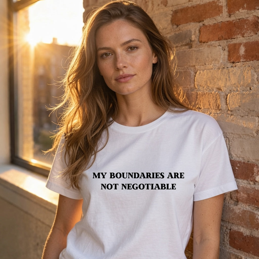 Boundaries Shirt Women, "My Boundaries Are Not Negotiable" Self Respect Tee, Mental Health T-Shirt, Empowerment Graphic Tee