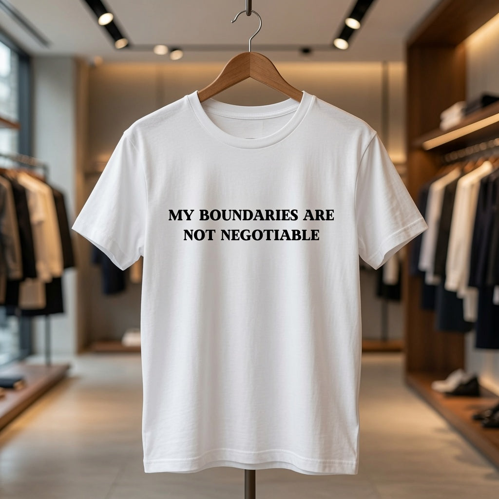 Boundaries Shirt Women, "My Boundaries Are Not Negotiable" Self Respect Tee, Mental Health T-Shirt, Empowerment Graphic Tee
