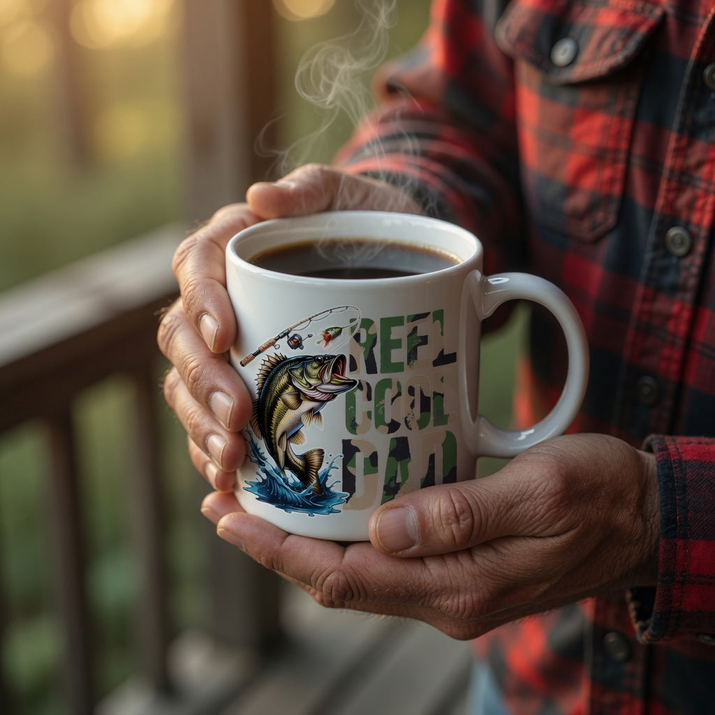Reel Cool Dad Fishing Coffee Mug | Father's Day Gift | BeVisible