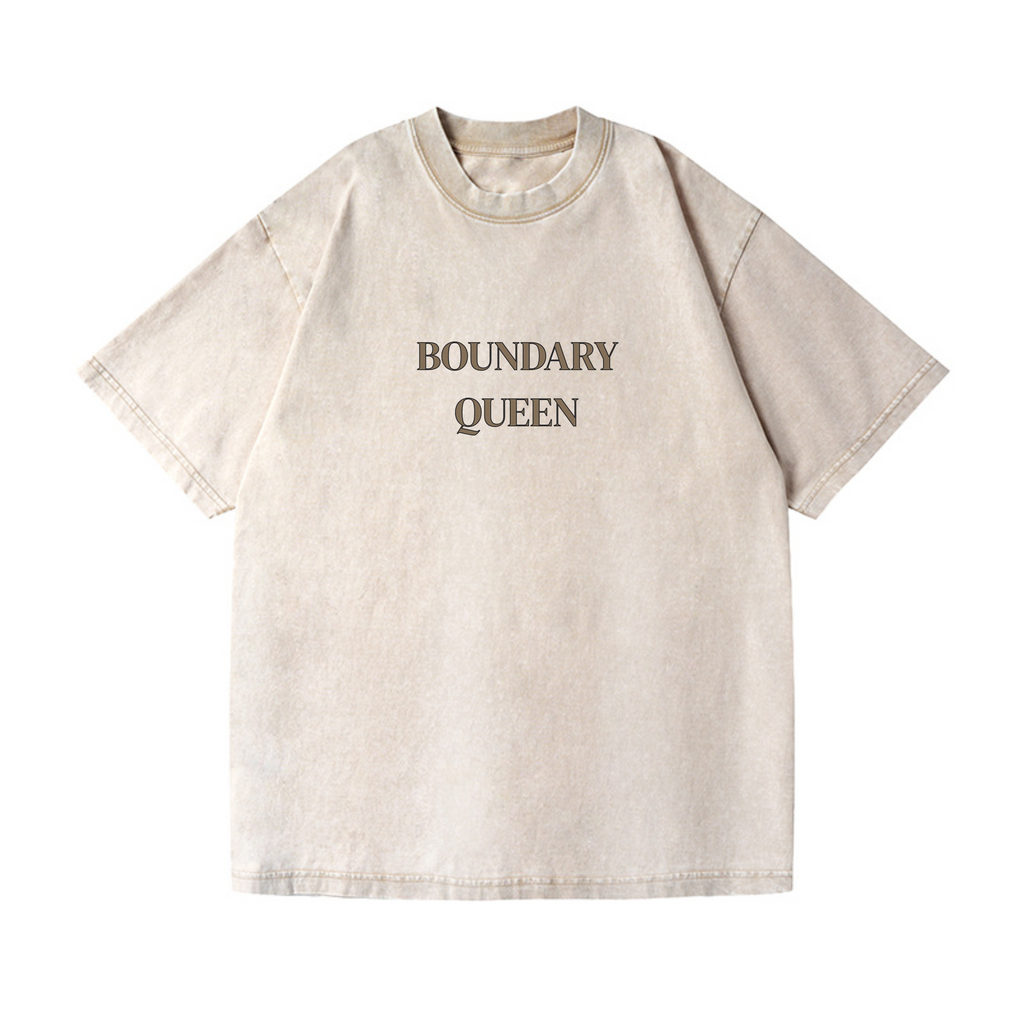Boundary Queen Tee — Acid Wash Oversized T-Shirt