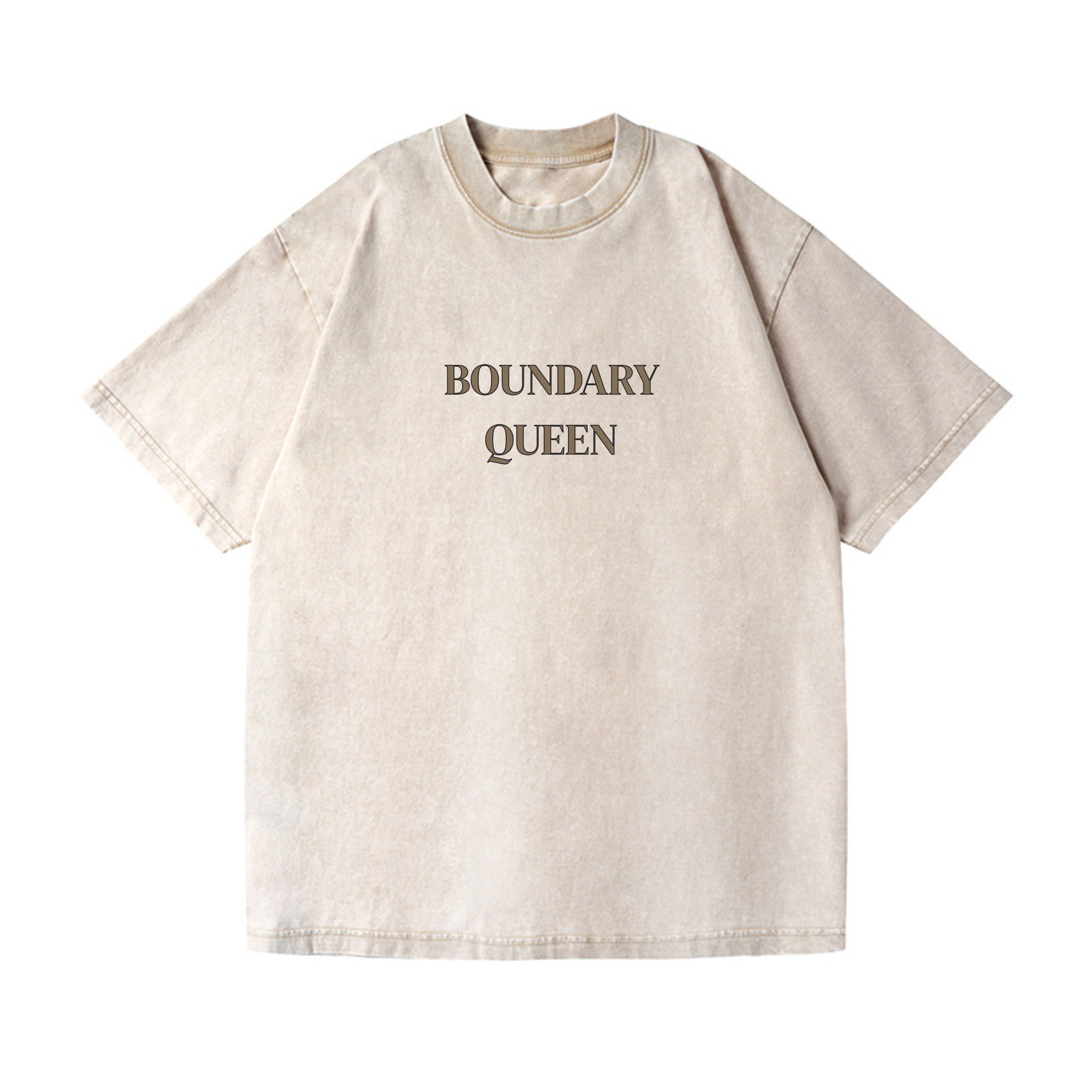 Boundary Queen Tee — Acid Wash Oversized T-Shirt