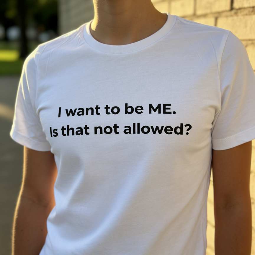 "I Want to Be ME. Is That Not Allowed?" Bold Statement Tee