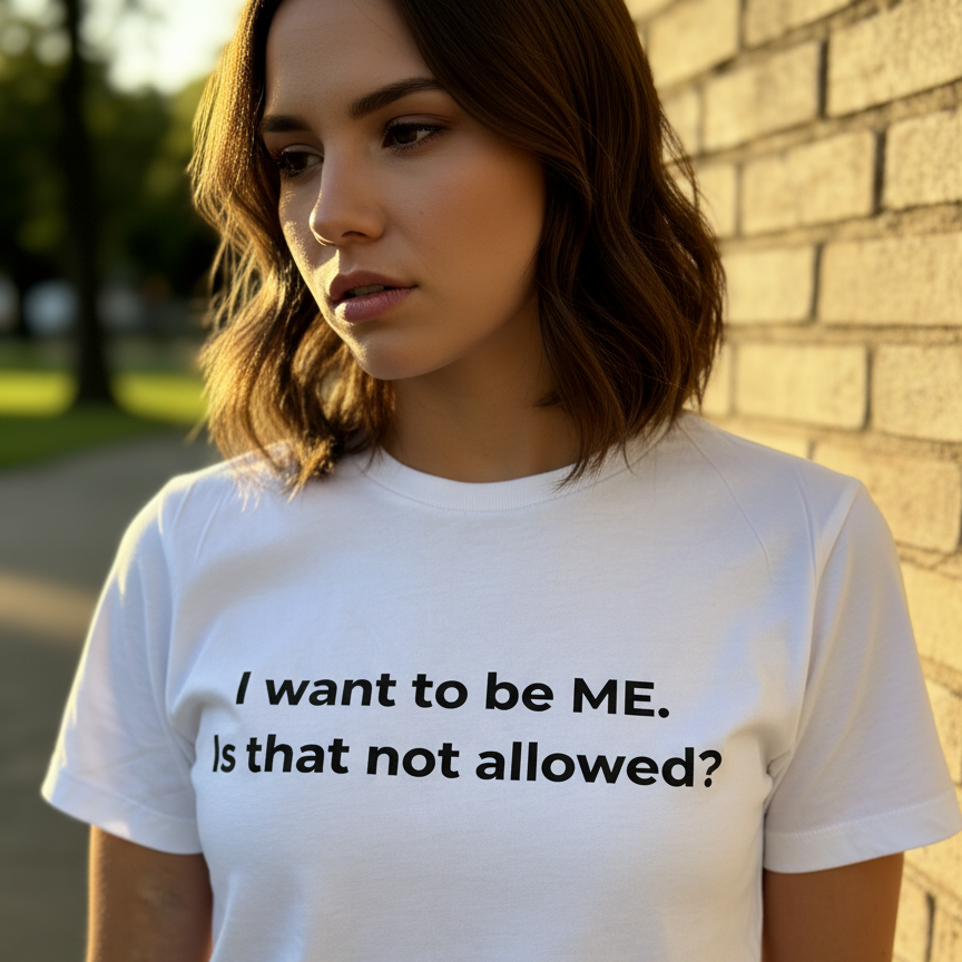 "I Want to Be ME. Is That Not Allowed?" Bold Statement Tee