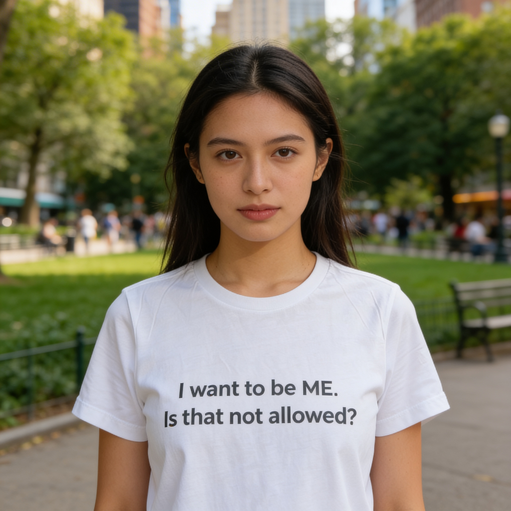 "I Want to Be ME. Is That Not Allowed?" Bold Statement Tee