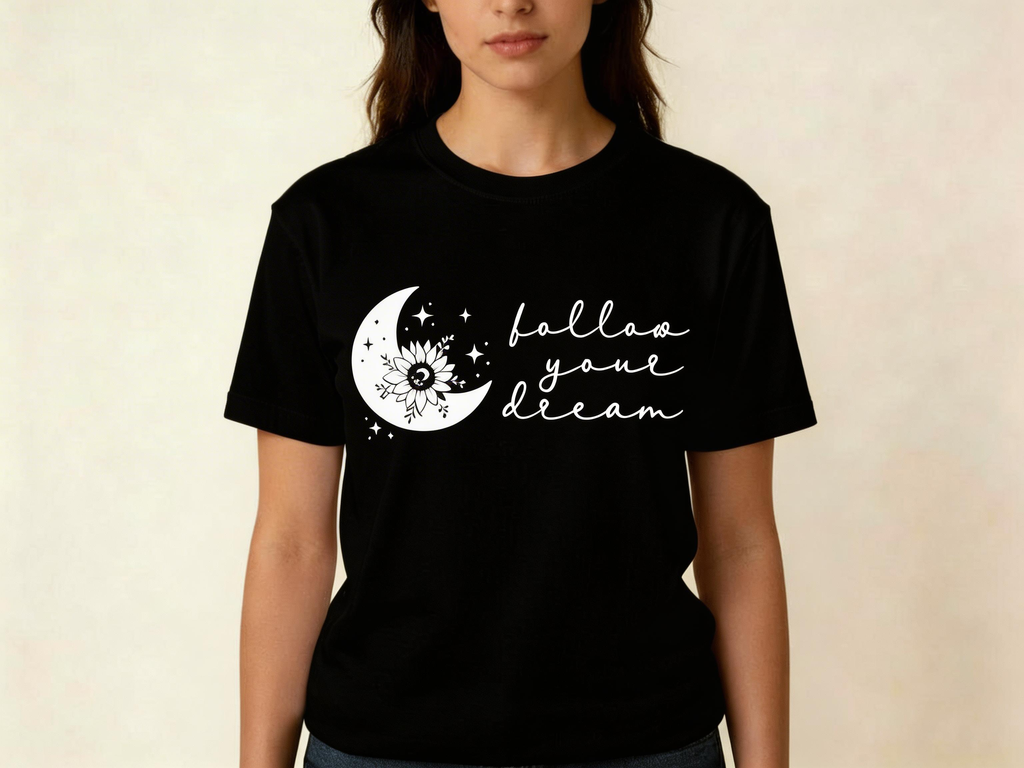 Follow Your Dream Floral Moon T-Shirt