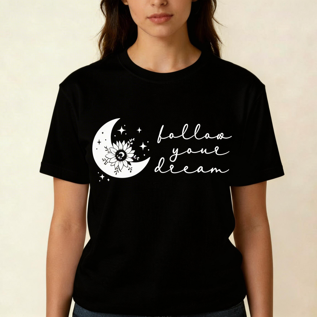 Follow Your Dream Floral Moon T-Shirt