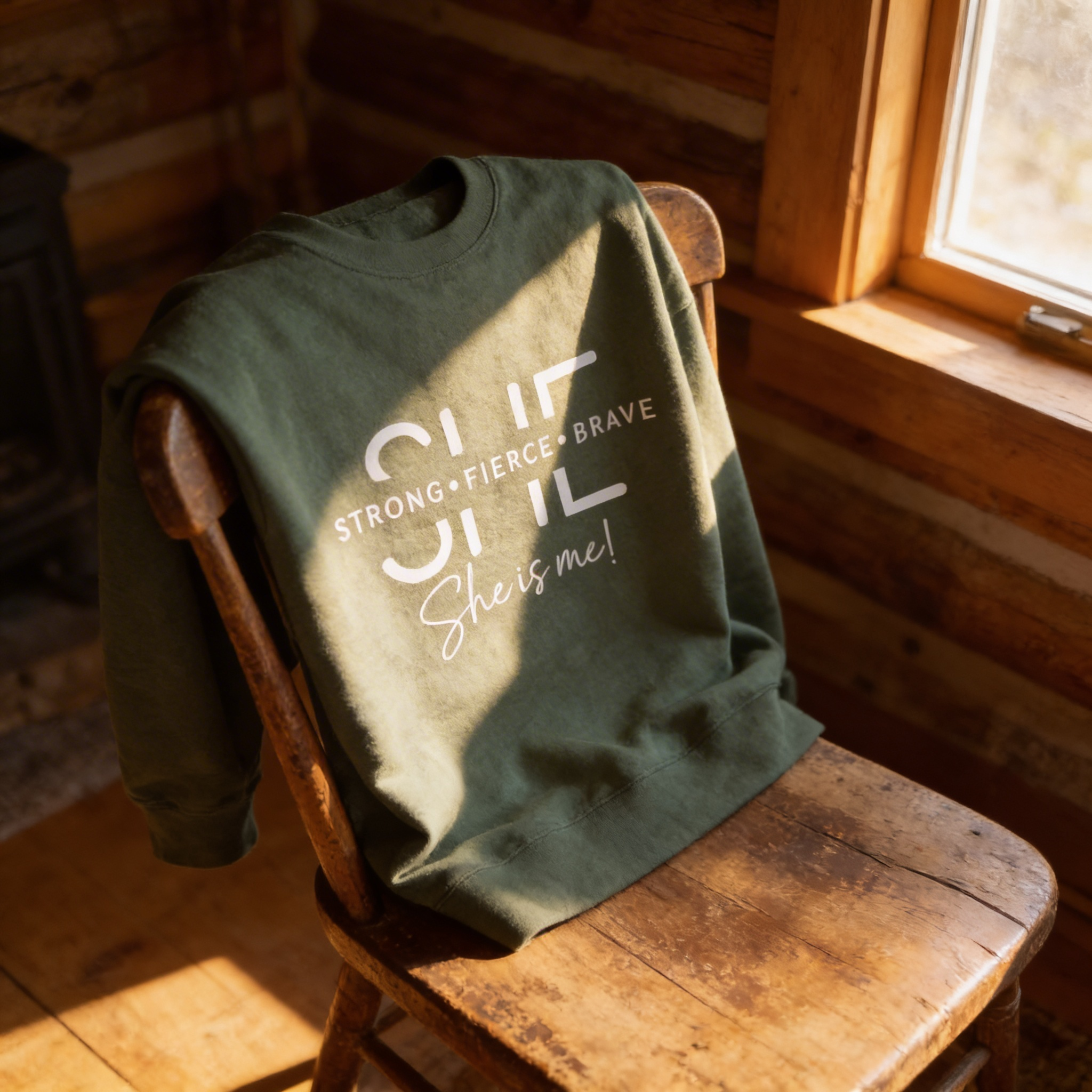 She Is Me | Strong • Fierce • Brave Crewneck