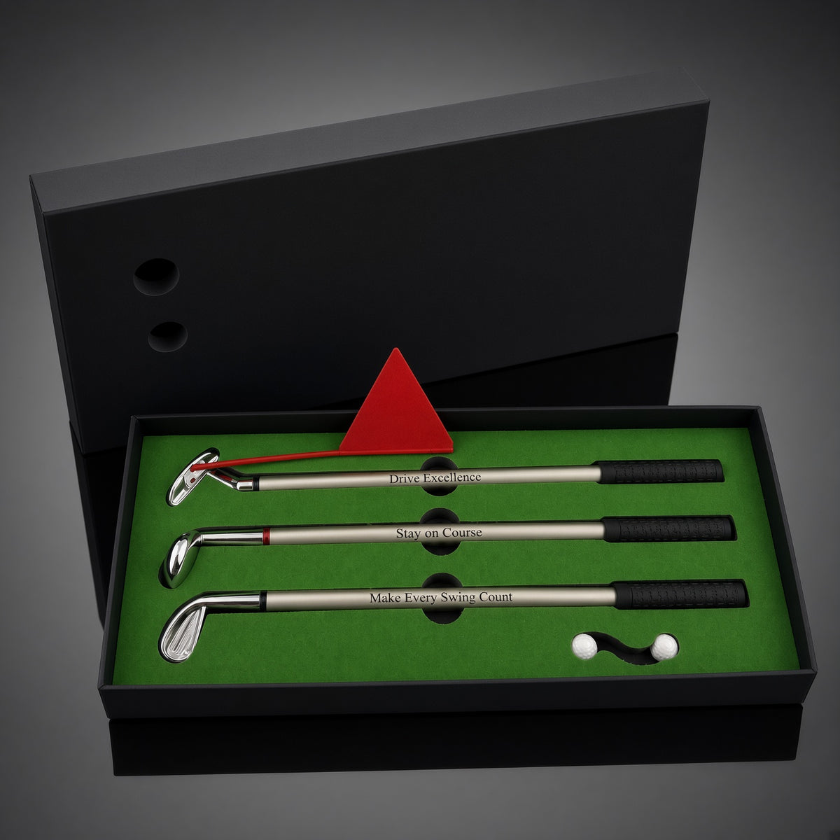 Golf Pen Set Gift for Him, Personalized Golf Club Pens, Executive Golfer Gift Box, Retirement Boss Fathers Day Golf Gift