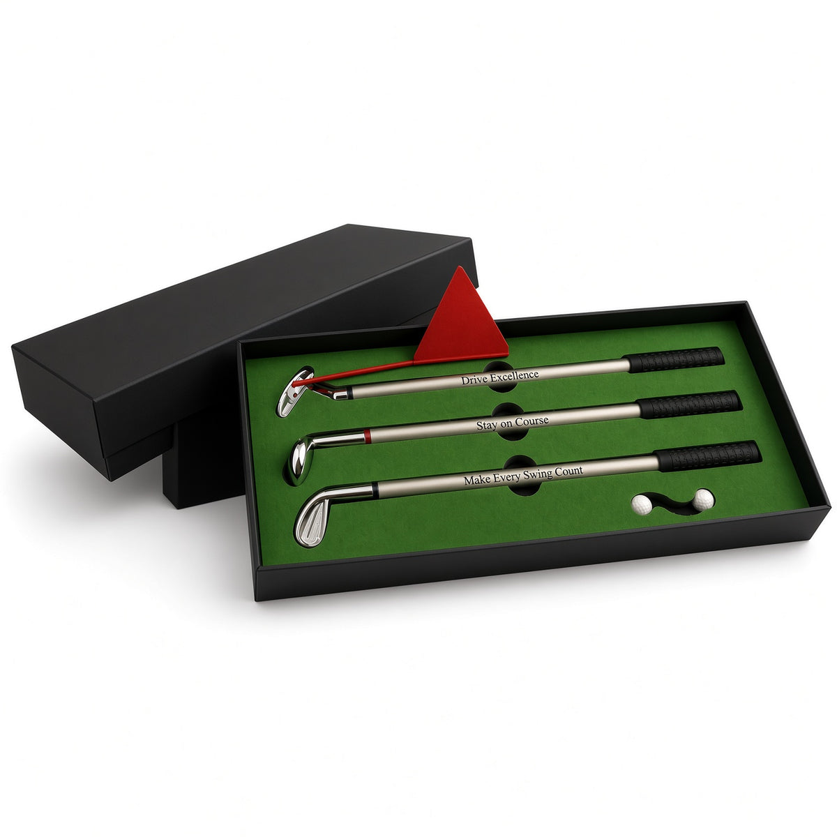 Golf Pen Set Gift for Him, Personalized Golf Club Pens, Executive Golfer Gift Box, Retirement Boss Fathers Day Golf Gift