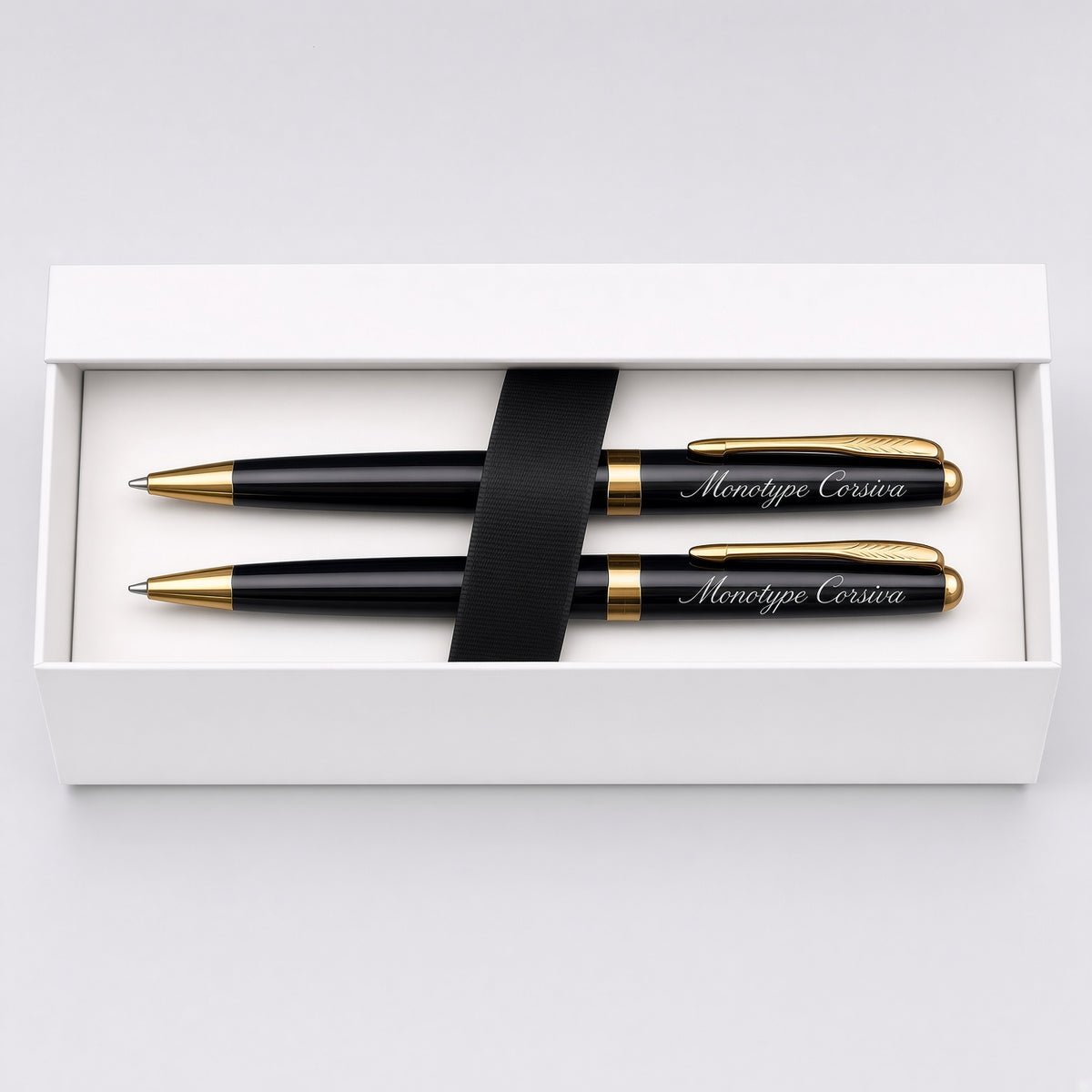 Personalized Pen Set for Him or Her, Engraved Ballpoint Pen Duo, Custom Name Gift Box, Wedding Groomsmen Gift, Corporate Executive Gift