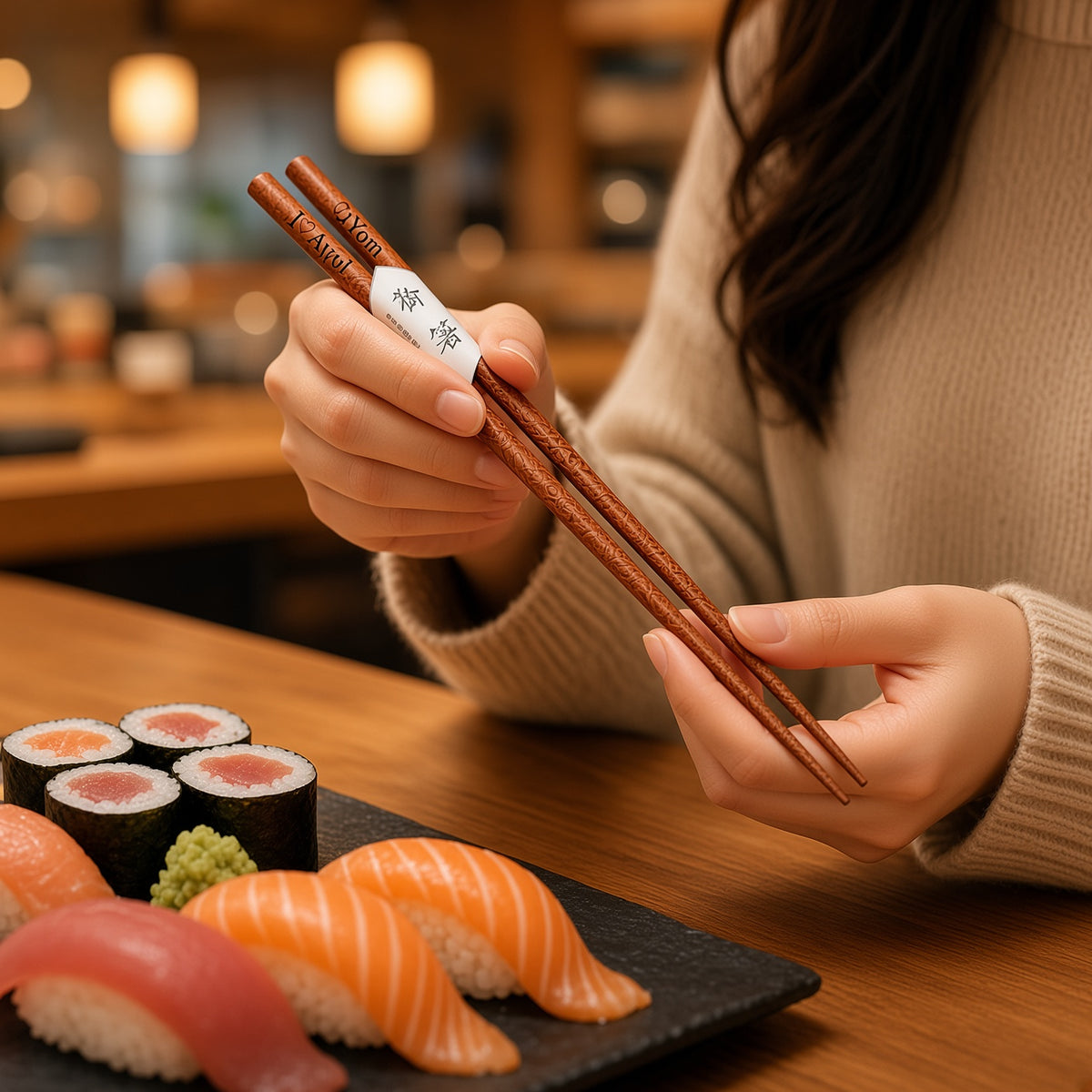 Custom Engraved Chopsticks, Personalized Anniversary Gift, Always Together Est Date Chopsticks, Reusable Eco Friendly Gift for Couple