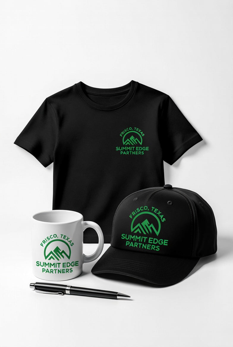 Custom Branded Apparel Package for Your Business | T-Shirts, Hats, Mugs and More | Logo Print | All Industries Welcome