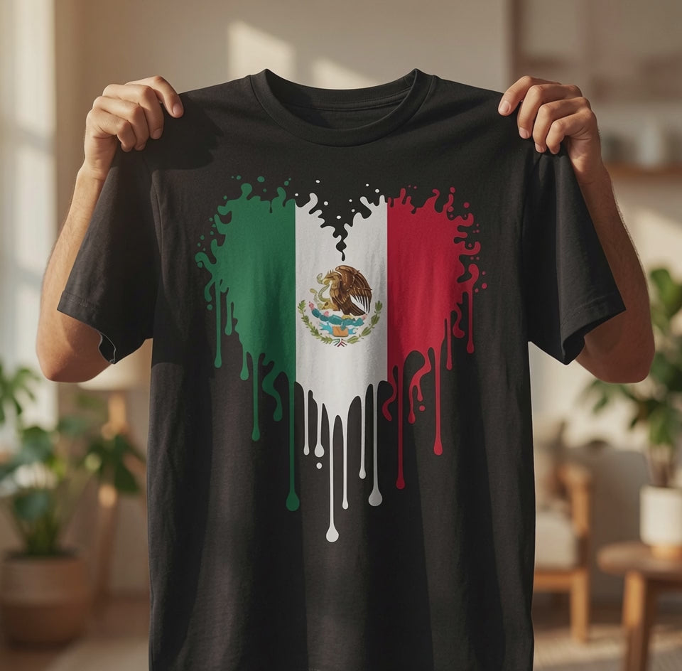 Mexico Heart Flag Shirt | Mexican Pride Tee